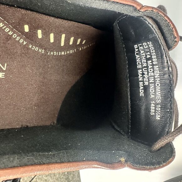 Men's Bostonian Flexlite "Hommes" Brown Leather Dress Shoe 10 1/2M - Picture 7 of 9